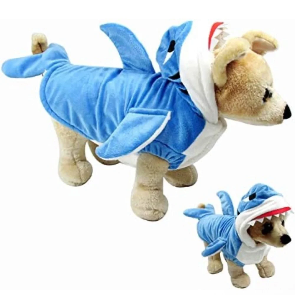 Filhome Dog Shark Costume Blue Size Small Halloween